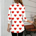 thumbnail image 5 of FRSASU 3/4 Length Sleeve Womens Tops Dressy Casual Love Printed V Neck Shirts Trendy Loose Tunic Tops White, 5 of 5