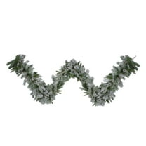 9 ft. x 14 in. Flocked Rose Mary Emerald Angel Pine Artificial Christmas Garland - Unlit