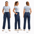 thumbnail image 3 of YAPPO Women's Hiking Pants Lightweight Quick Dry Cargo Pants, Water Resistant UPF 50+ Travel Outdoor Pants with 5 Zipper Pockets, 3 of 9