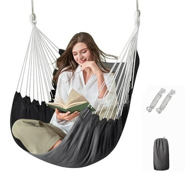SZZJKJ Hammock Chair, Hanging Chair for Outdoor Spaces, Bedrooms and Patios (Dark Gray)