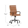 thumbnail image 4 of Flash Furniture Whitney Ergonomic LeatherSoft Swivel Executive Chair with Transparent Wheels, 4 of 4