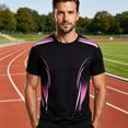 thumbnail image 2 of FINALGANG Mens Crew Neck Short Sleeve Gradient Print Athletic TShirt For Gym Training Outdoor Running Daily Sports Activities Black2 XL, 2 of 4