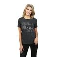 thumbnail image 2 of Thread Tank Livin' That Basketball Mom Life Women's Fashion Relaxed Crewneck T-Shirt Tee Charcoal Small, 2 of 5