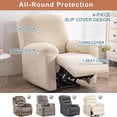 thumbnail image 4 of Recliner Slipcovers -Pieces Lazyboy Recliner Covers Recliner Couch Covers Recliner Chair Cover Non Slip Reclining Slipcovers with Storage Pockets Furniture Protector for Living Room, 4 of 6