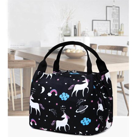Dalazy Portable Waterproof Unicorn Printed Lunch Bag Thermal Cooler ...