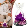 thumbnail image 3 of Mothers Day Gifts for Women – Preserved Flowers in Glass Angel, Eternal Roses Gift for Mom, Grandma, Wife, Girlfriend, Valentine's Day & Special Occasions, Purple, Preserved Flowers, 3 of 8
