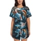 thumbnail image 1 of Fotbe Cute Koi Fish Serenity Conjunto de Pijama Estampado para Mujer, 2 Piezas, Ropa de Dormir con Camiseta de Manga Corta y Shorts Suaves-4X-Large, 1 of 6