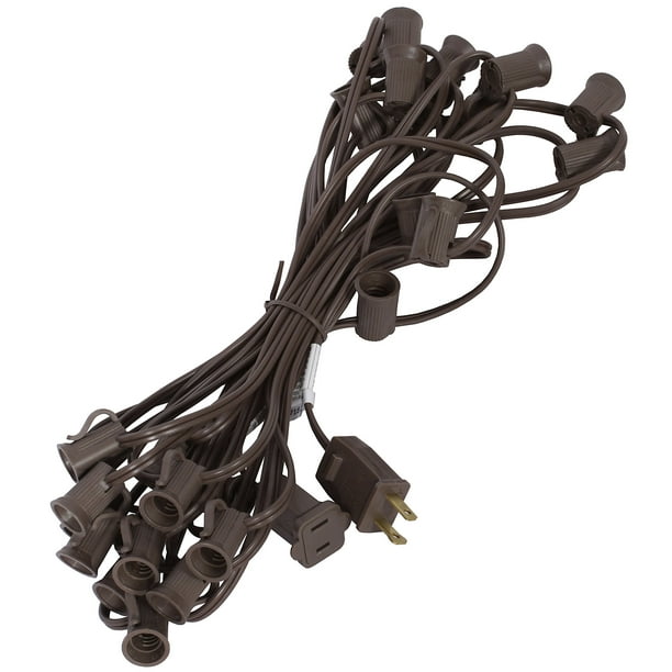 Vickerman C9 25' x 25 Socket End Connecting 18ga SPT1 Brown Wire Fused
