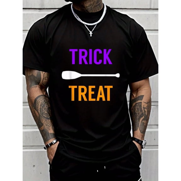 100% Cotton Trick Or Treat Halloween T-Shirt Summer Men For Top