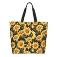 thumbnail image 1 of Disketp Vintage Black Plaid Sunflower Bolsa Tote Estampada para Mujer, Bolso de Hombro y de Mano para Compras y Viajes, 1 of 8