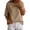 Khaki, variant on Womens Shirts Boat Neck Half Sleeve Linen Blouse Casual Loose Fit Solid Color Cotton Linen Summer Lightweight Tops White S
