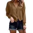 thumbnail image 5 of Soft Everyday Cardigan For Women Knit Top Casual Aesthetic Long Sleeve Button Down Oversized Sweater Jackets Outerwear, 5 of 8