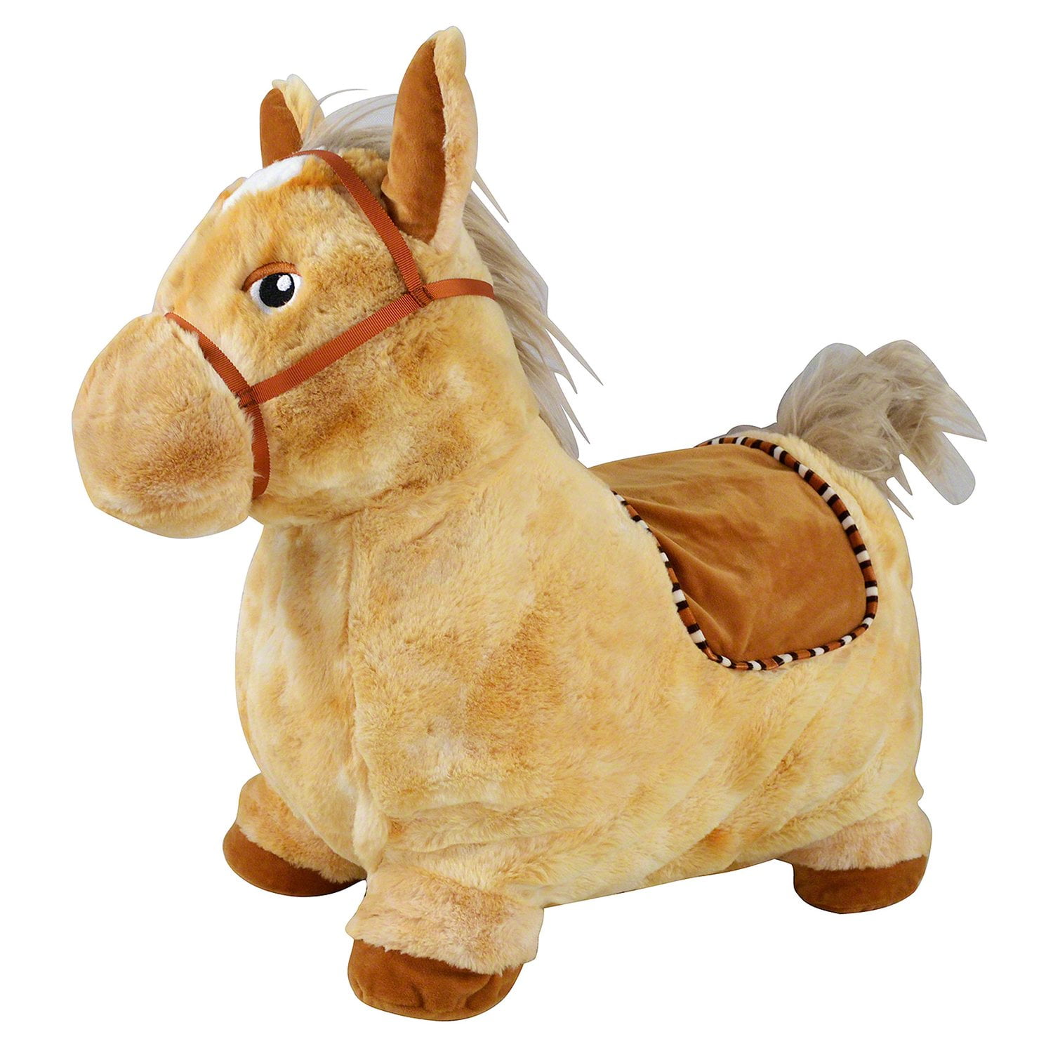 1 Yellow Giraffe Ride on Horse Bouncy Horse for Toddlers with Plush Cover and 1 Pump Hopping Animal Toy Gift for Kids 18 Months