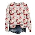 thumbnail image 5 of Kaprioy Christmas Sweatshirts for Women Cute Funny Santa Claus Sleigh Holiday Graphic Shirt Loose Casual Fall Fashion Pullover Tops Silver, M, 5 of 6