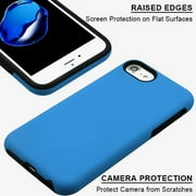 Apple iPhone 8, iPhone 7, iPhone 6 /6S Phone Case Slim Hybrid Shockproof Impact Rubber Dual Layer Rugged Protective Hard PC Bumper & Soft TPU Back Cover Blue Case for Apple iPhone 8, 7, 6S, 6