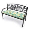 thumbnail image 2 of Jordan Manufacturing 48" x 19.5" Daphne Iceberg Aqua Floral Rectangular Outdoor Settee Swing Bench Cushion with Ties, 2 of 10