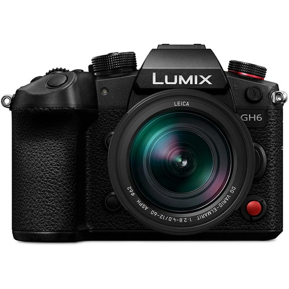 Panasonic LUMIX GH6, 25.2MP Mirrorless Micro Four Thirds Camera with Unlimited C4K/4K 4:2:2 10-bit Video Recording, 7.5-Stop 5-Axis Dual Image Stabilizer, 12-60mm F2.8-4.0 Leica Lens - DC-GH6LK