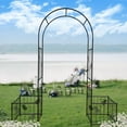 thumbnail image 6 of Metal Garden Arch Garden Arbor Trellis Climbing Plants Support Arch Outdoor Arch Wedding Arch Party Events Archway Black, 6 of 10