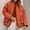 Orange, variant on Women's Cropped Puffer Jacket Lightweight Floral Print Long Sleeve Padded Quilted Puffy Cardigan Coat