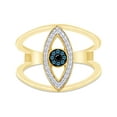 thumbnail image 2 of AFFY 1/6 Carat Natural White & Blue With Enhanced Black Diamond Evil Eye Anniversary Ring For Women In 14K Yellow Gold Over Sterling Silver ,Ring Size-7.5, 2 of 4