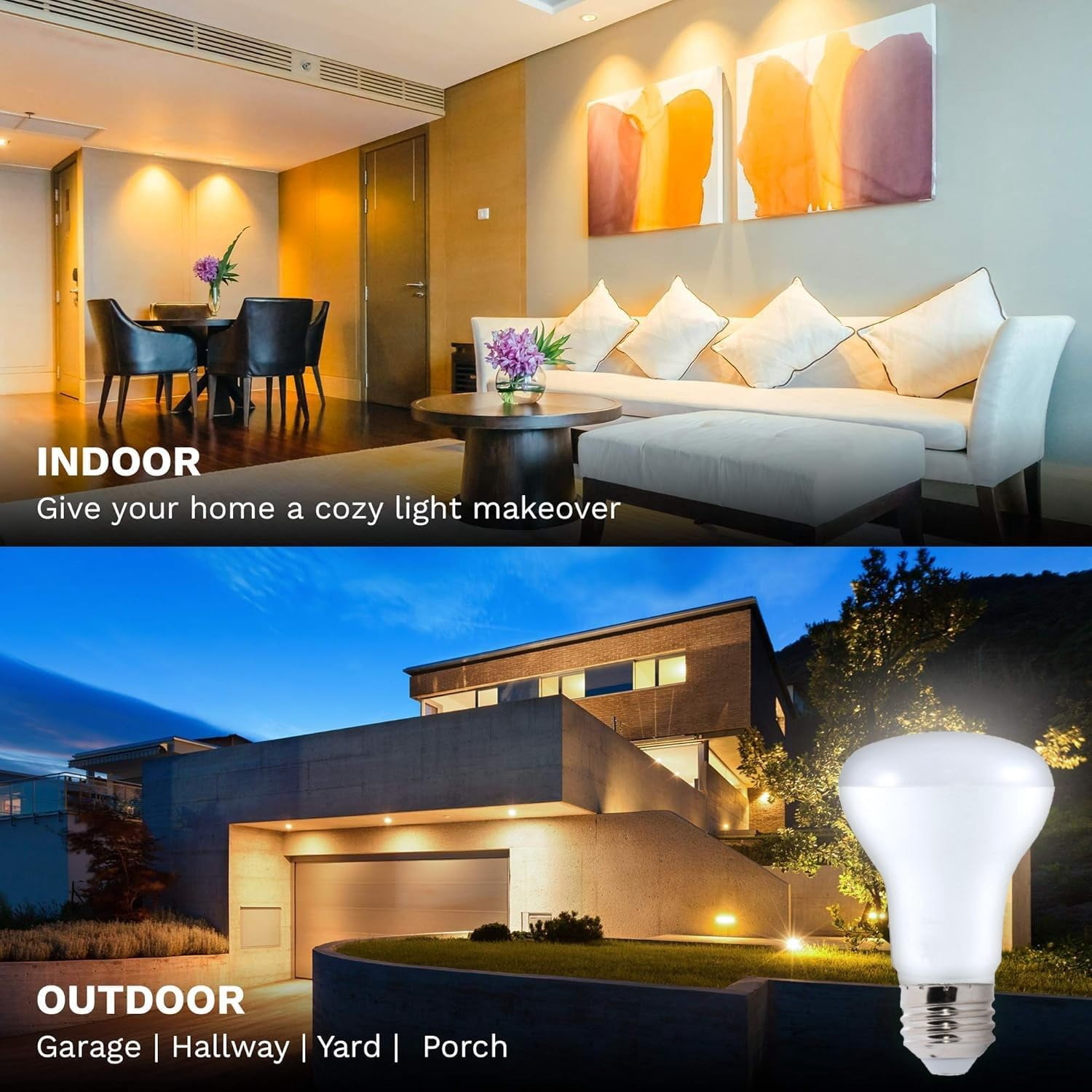 Diodesy- Pack of 4 LED7R20/830/D/4 R20 LED Light Bulb, Reflector Recessed Can Flood Light, Energy Efficient 7.5W (50 Watts Equiv.), 525 Lumens, 3000K Soft White, Dimmable E26 Standard Base, UL Listed