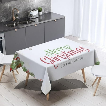 

Baywell Merry Christmas Tablecloth Winter Holiday Table Cover for Christmas Holiday Birthday Party Supplies