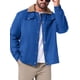 thumbnail image 5 of Abrigo de invierno para hombres INSPIRE CHIC con cuello, botones en la parte delantera, forro de felpa, bolsillos, chaqueta de camionero M azul, 5 of 6