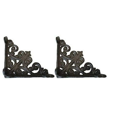 2 Antique Style Shelf Brace Wall Bracket Cast Iron Brackets Small 4" X 4"