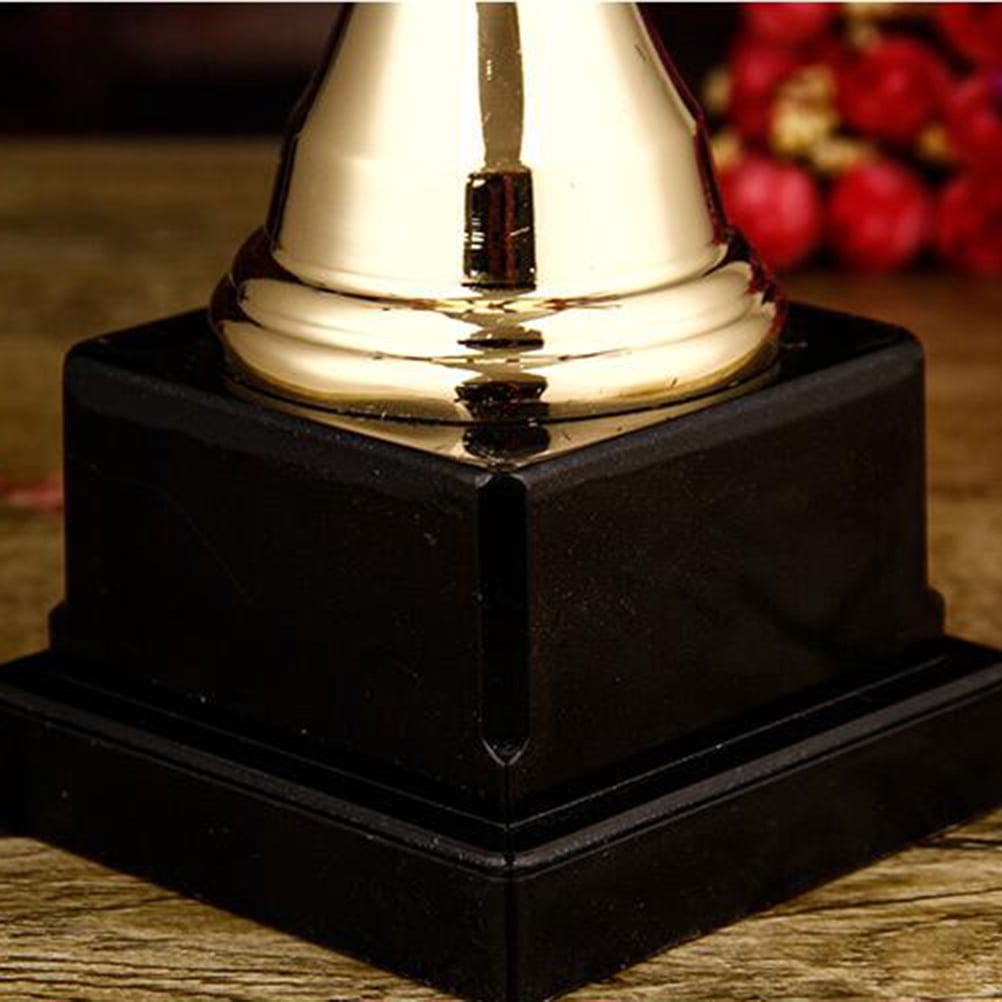 Supvox Sports Competition Trophy with Plastic Base and Elegant Golden Cup, Perfect for Award Ceremonies and Sporting Events
