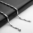 thumbnail image 5 of Zuwelria Stainless Steel Chains for Women Men Platinum Plated Chain 3mm Rice Link Necklace Birthday valentine's Day Jewelry Gifts Teen Him Her Dad Son Mom Adults 20 Inch 18K White Gold Plated, 5 of 8