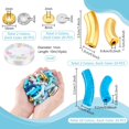 thumbnail image 4 of 280 cuentas acrílicas de tubo de la serie azul, 18 colores, curvas, para pulseras, con 80 cuentas espaciadoras redondas planas y 10 m de hilo elástico., 4 of 5