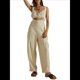 thumbnail image 1 of Mono Vaquero Holgado Informal Sin Mangas con Bolsillos Ajustable para Mujer Marfil L, 1 of 7