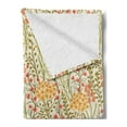 thumbnail image 2 of Flower Soft Flannel Fleece Blanket, Leaves Flowers Old Vintage Ivy Design with Plants Nature Theme Retro Artwork Print, Cozy Plush for Indoor and Outdoor Use, 60" x 80", Multicolor, by Ambesonne, 2 of 5