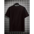 thumbnail image 3 of Camiseta con estampado de casete retro para hombre: cuello redondo informal, mezcla de poliéster y elastano, ligeramente elástica, tejido de punto de verano para adultos, hombres, mujeres, adolescente, 3 of 6