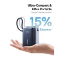 thumbnail image 5 of Baseus 10000mAh Power Bank,45W Portable Charger with Built-in USB-C Cable 3-Output LED Display, Fast Charging External Battery Pack Picogo Powerbank, Black, 5 of 9