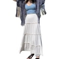 thumbnail image 2 of Qiylii Fairycore Midi Skirt for Women A Line Pleated Long Skirt Floral Print Maxi Skirts Vintage Grunge Streetwear, 2 of 7