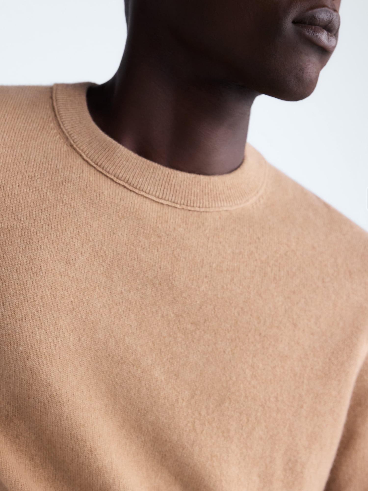 Free Assembly Men’s Cashmere Crewneck Sweater with Long Sleeves, Midweight, Sizes XS-2XL