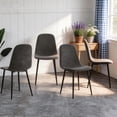 thumbnail image 4 of Tesnus Dining Chairs Set of 4 Dark Grey Fabric Upholstered with Metal Legs for Dining Room, 4 of 10