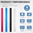 thumbnail image 2 of 4 Pieces Metal Ruler Stainless Steel Aluminum Ruler Metal Straight Edge Ruler Kit with Conversion Table Measuring Device Tool for Student School Office Supplies, 12 Inch Black Silver Blue Rose Red, 2 of 7
