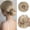 2PCS-Sunny Blonde, variant on 2 count Small Cute Bun for Thin Women Mini Synthetic Curly Bun Scrunchies Updo pieces Sunny Blonde
