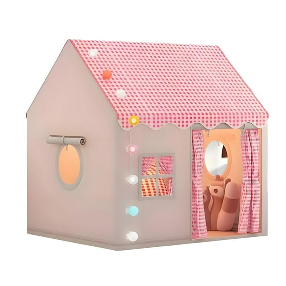 Large Kids Play Tent with Light, Cuopluber Play Tent Indoor & Outdoor, Play House with Door & Windows Toddler Tent Toys Gifts for 3,4,5,6 Year Old Girls Boys, 50" x47" x41"