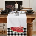 thumbnail image 2 of Table Runner Dresser Scarves 108 Inch Long, Summer Fruit Watercolor Watermelon Linen Dining Table Runners Black and White Buffalo Checker Tabletop Scarf for Wedding Holiday Party Kitchen, 2 of 7