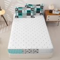 thumbnail image 4 of Erosebridal Adventure Camp Print Zipper Twin Comforter Sets with Fitted Sheet and 2 Pillowcases,Patchwork Geometric Plaid Zipper Bedding Set For Boys,Reversible,4 Pieces, 4 of 7