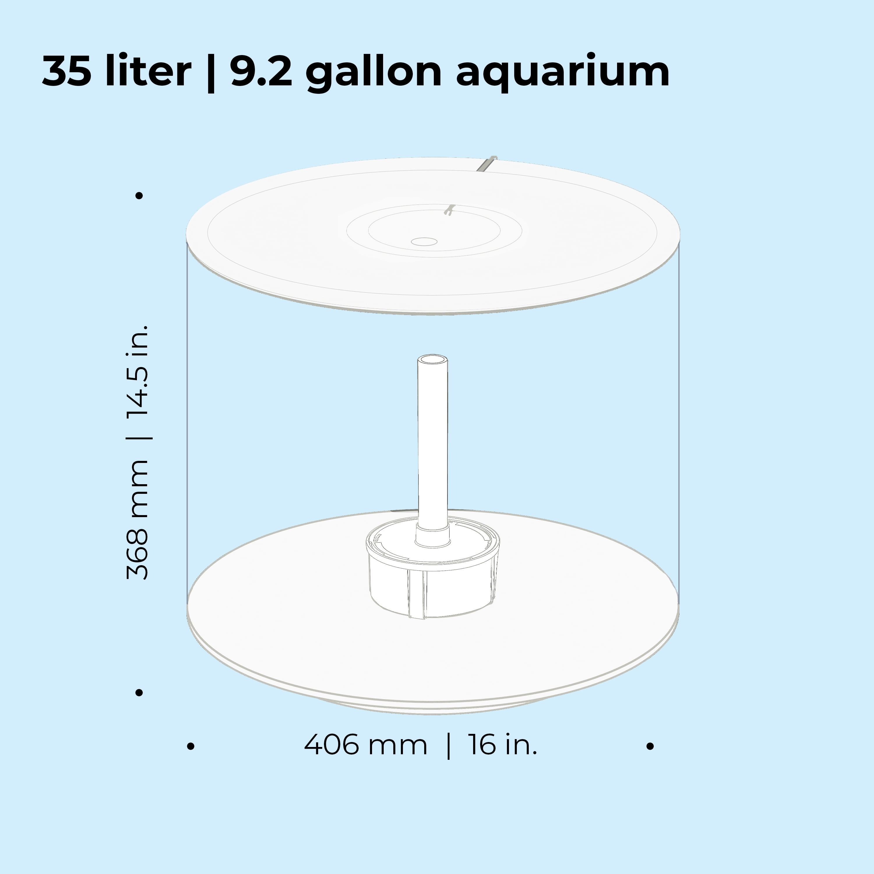 biOrb TUBE 35 Aquarium with Standard Light - 9.2 gallon, white
