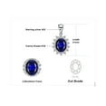 thumbnail image 6 of Jewelrypalace Oval 3.2ct Princess Diana William Kate Middleton's Created Blue Sapphire Pendant 925 Sterling Silver Pendant Necklace 18 Inches, 6 of 7