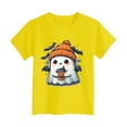 thumbnail image 4 of HCNTES Toddler Halloween Shirt Pumpkin Shirts Boys Girls Halloween T-Shirts for Kids Ghost Clothes Short Sleeve Cotton Tee(R498-Yellow,11-12 Years), 4 of 5