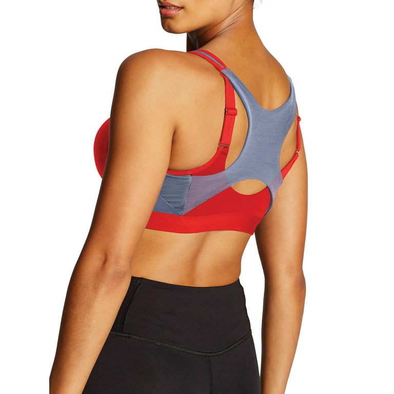 Women's Champion Motion Control Zip Front Sports Bra Red Flame 38D 