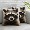 thumbnail image 3 of COMIO  Raccoon Throw Pillow Covers,A Cute Funny Raccoon Wearing Glasses Pillowcase Home Decor for Sofa Bed Living Room, 3 of 5