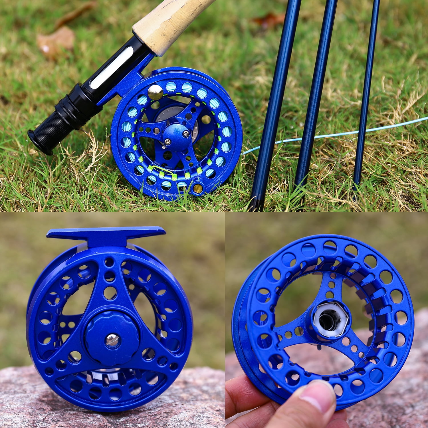 Sougayilang 2+1BB Fly Fishing Reels 5/6WT 1:1 Gear Ratio CNC-Machined Large  Arbor Fly Reel Fishing Tackle 