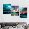 thumbnail image 4 of Aurora Borealis Canvas Wall Art Colorful Northern Lights Wall Decor Snow Mountain Forest Lakes Pictures Living Room Decor Frame, 4 of 6